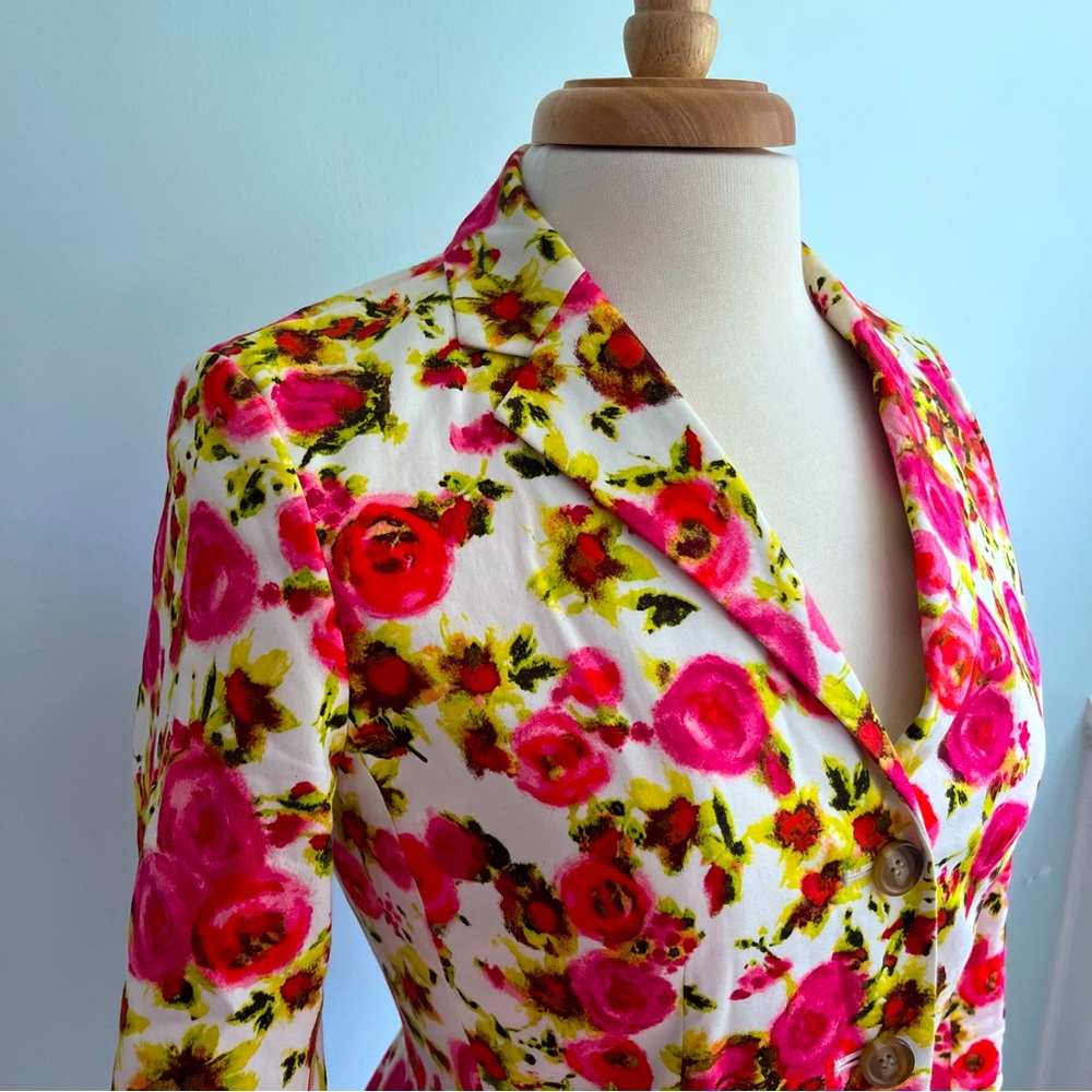 Ann Taylor Floral Blazer - Pink, Yellow, White